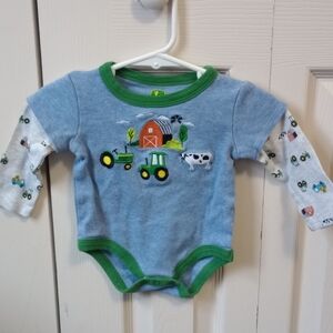 John Deere Baby Onesie with Tractor Design